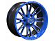 TW Offroad TF2 Black Machined with Blue 6-Lug Wheel; 20x10; -12mm Offset (22-24 Bronco Raptor)