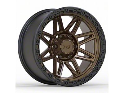 TW Offroad T23 Vector Matte Black with Bronze 6-Lug Wheel; 17x9 ; 0mm Offset (21-24 Bronco, Excluding Raptor)