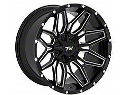 TW Offroad T3 Lotus Gloss Black with Milled Spokes 6-Lug Wheel; 20x10; -12mm Offset (21-24 Bronco, Excluding Raptor)