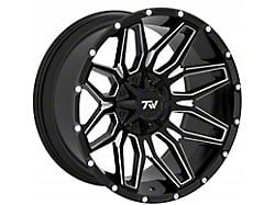 TW Offroad T3 Lotus Gloss Black with Milled Spokes 6-Lug Wheel; 20x9; 0mm Offset (21-24 Bronco, Excluding Raptor)