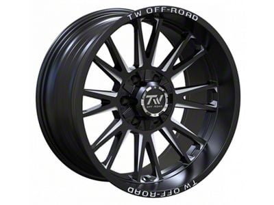 TW Offroad TF2 Gloss Black with Milled Windows 6-Lug Wheel; 20x10; -12mm Offset (21-24 Bronco, Excluding Raptor)