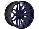 TW Offroad T3 Lotus Gloss Black with Blue 6-Lug Wheel; 20x10; -12mm Offset (2024 Tacoma)