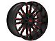 TW Offroad T8 Flame Gloss Black with Red 6-Lug Wheel; 20x10; -12mm Offset (2024 Tacoma)