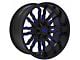 TW Offroad T8 Flame Gloss Black with Blue 6-Lug Wheel; 20x10; -12mm Offset (17-24 Titan)