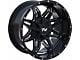 TW Offroad T2 Spider Gloss Black with Milled Spokes 6-Lug Wheel; 20x10; -12mm Offset (16-24 Titan XD)