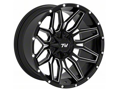 TW Offroad T3 Lotus Gloss Black with Milled Spokes 6-Lug Wheel; 20x9; 0mm Offset (16-24 Titan XD)