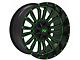 TW Offroad T6 Speed Gloss Black with Green 6-Lug Wheel; 20x10; -12mm Offset (16-24 Titan XD)