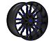 TW Offroad T8 Flame Gloss Black with Blue 6-Lug Wheel; 20x10; -12mm Offset (16-24 Titan XD)