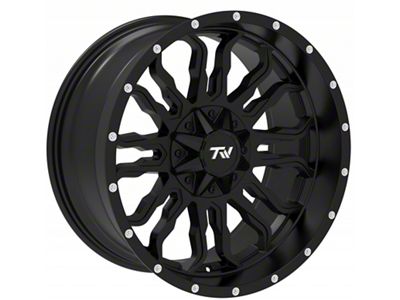 TW Offroad T8 Flame Gloss Black with Milled Spokes 6-Lug Wheel; 20x10; -12mm Offset (16-24 Titan XD)