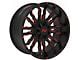 TW Offroad T8 Flame Gloss Black with Red 6-Lug Wheel; 20x10; -12mm Offset (16-24 Titan XD)