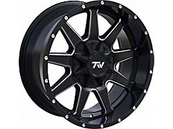 TW Offroad T9 Simple Gloss Black with Milled Spokes 6-Lug Wheel; 20x9; -12mm Offset (16-24 Titan XD)