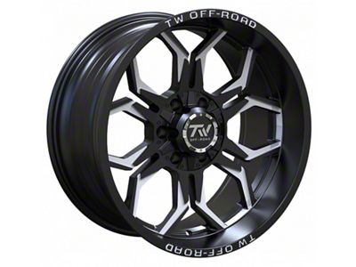 TW Offroad TF1 Gloss Black and Milled 6-Lug Wheel; 20x10; -12mm Offset (16-24 Titan XD)