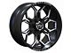 TW Offroad TF1 Gloss Black and Milled 6-Lug Wheel; 20x10; -12mm Offset (16-24 Titan XD)