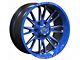 TW Offroad TF2 Black Machined with Blue 6-Lug Wheel; 20x10; -12mm Offset (16-24 Titan XD)