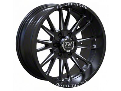 TW Offroad TF2 Gloss Black with Milled Windows 6-Lug Wheel; 20x10; -12mm Offset (16-24 Titan XD)