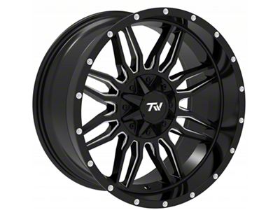 TW Offroad T11 Sword Gloss Black with Milled Spokes 6-Lug Wheel; 20x10; -12mm Offset (22-24 Tundra)