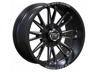 TW Offroad TF2 Gloss Black with Milled Windows 6-Lug Wheel; 20x10; -12mm Offset (22-24 Tundra)