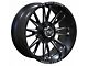TW Offroad TF2 Gloss Black with Milled Windows 6-Lug Wheel; 20x10; -12mm Offset (22-24 Tundra)
