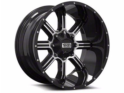 Twisted Off-Road T-21 Radar Gloss Black Machined 6-Lug Wheel; 20x10; -12mm Offset (22-24 Bronco Raptor)