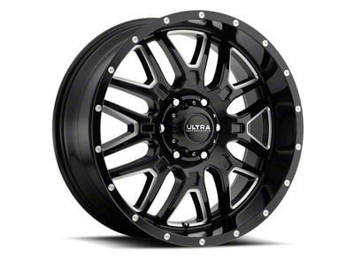 Ultra Wheels Hunter Gloss Black Milled 6-Lug Wheel; 20x9; -12mm Offset (03-09 4Runner)