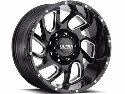 Ultra Wheels Carnage Gloss Black Milled 6-Lug Wheel; 20x9; 18mm Offset (21-24 Bronco, Excluding Raptor)