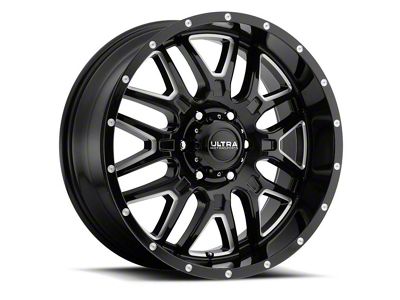 Ultra Wheels Hunter Gloss Black Milled 6-Lug Wheel; 20x9; 18mm Offset (21-24 Bronco, Excluding Raptor)