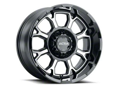 Ultra Wheels Commander Gloss Black Machined 6-Lug Wheel; 17x9; 12mm Offset (03-09 4Runner)