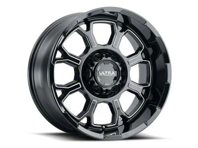 Ultra Wheels Commander Gloss Black Milled 6-Lug Wheel; 18x9; 12mm Offset (04-15 Titan)