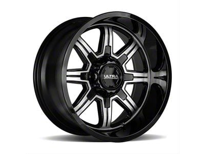 Ultra Wheels Menace Gloss Black with Diamond Cut Accents 6-Lug Wheel; 18x9; 12mm Offset (04-15 Titan)