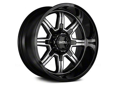 Ultra Wheels Menace Gloss Black with Diamond Cut Accents 6-Lug Wheel; 18x9; 18mm Offset (04-15 Titan)