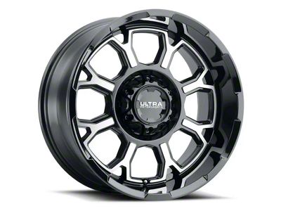 Ultra Wheels Commander Gloss Black Machined 6-Lug Wheel; 18x9; 12mm Offset (10-24 4Runner)