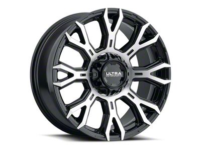 Ultra Wheels Scorpion Gloss Black with Diamond Cut Face 6-Lug Wheel; 17x9; 18mm Offset (03-09 4Runner)