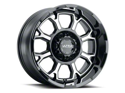 Ultra Wheels Commander Gloss Black Machined 6-Lug Wheel; 18x9; 1mm Offset (21-24 Bronco, Excluding Raptor)