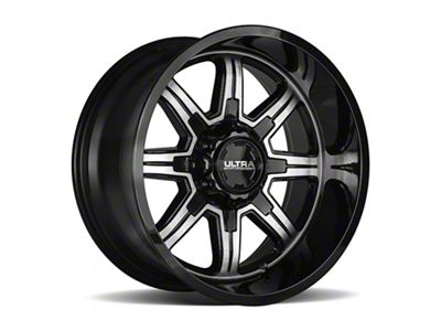Ultra Wheels Menace Gloss Black with Diamond Cut Accents 6-Lug Wheel; 17x9; 12mm Offset (21-24 Bronco, Excluding Raptor)