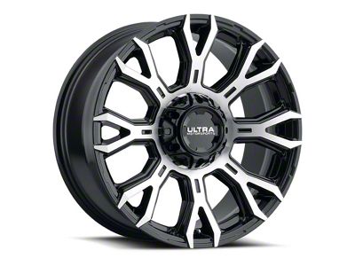 Ultra Wheels Scorpion Gloss Black with Diamond Cut Face 6-Lug Wheel; 17x9; 18mm Offset (22-24 Bronco Raptor)