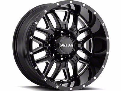 Ultra Wheels Hunter Gloss Black Milled 6-Lug Wheel; 20x9; 18mm Offset (17-24 Titan)