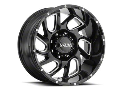 Ultra Wheels Carnage Gloss Black Milled 6-Lug Wheel; 20x9; 18mm Offset (16-24 Titan XD)