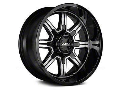 Ultra Wheels Menace Gloss Black with Diamond Cut Accents 6-Lug Wheel; 18x9; 18mm Offset (16-24 Titan XD)