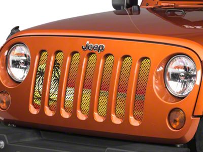 Under The Sun Inserts Grille Insert; Endless Summer Orange Palm Tree (07-18 Jeep Wrangler JK)