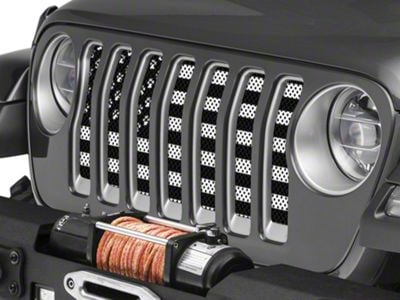 Under The Sun Inserts Grille Insert; Paws Black and White (18-23 Jeep Wrangler JL w/o TrailCam; 2024 Jeep Wrangler JL Sport)