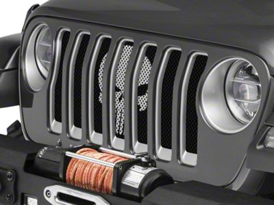 Under The Sun Inserts Grille Insert; Punisher Silver (18-23 Jeep Wrangler JL w/o TrailCam; 2024 Jeep Wrangler JL Sport)