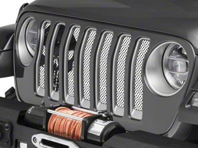 Under The Sun Inserts Grille Insert; Punisher White Black Skull (18-23 Jeep Wrangler JL w/o TrailCam; 2024 Jeep Wrangler JL Sport)