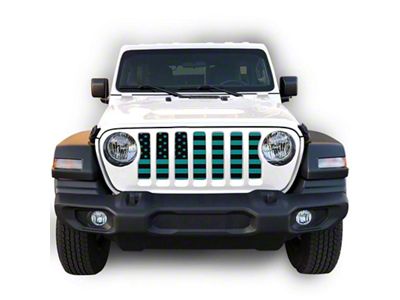Under The Sun Inserts Grille Insert; Black and Light Blue (20-23 Jeep Gladiator JT w/o TrailCam; 2024 Jeep Gladiator JT Sport)