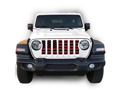 Under The Sun Inserts Grille Insert; Black and Red (20-23 Jeep Gladiator JT w/o TrailCam; 2024 Jeep Gladiator JT Sport)