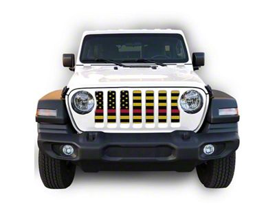 Under The Sun Inserts Grille Insert; Black and Yellow Thin Red Line (20-23 Jeep Gladiator JT w/o TrailCam; 2024 Jeep Gladiator JT Sport)