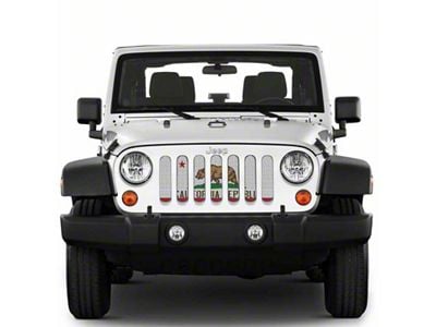 Under The Sun Inserts Grille Insert; California State Flag (20-23 Jeep Gladiator JT w/o TrailCam; 2024 Jeep Gladiator JT Sport)