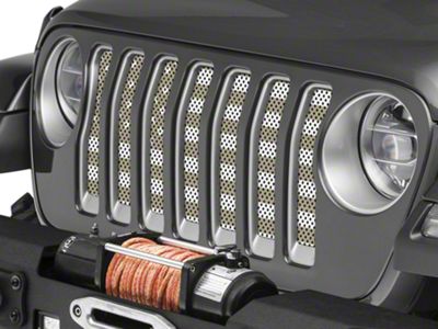 Under The Sun Inserts Grille Insert; Desert Tan Old Glory White Stars and Stripes (20-23 Jeep Gladiator JT w/o TrailCam; 2024 Jeep Gladiator JT Sport)