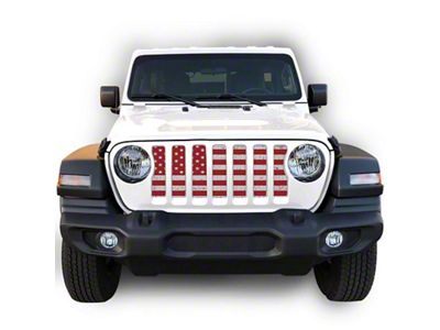 Under The Sun Inserts Grille Insert; Distressed White and Red (20-23 Jeep Gladiator JT w/o TrailCam; 2024 Jeep Gladiator JT Sport)