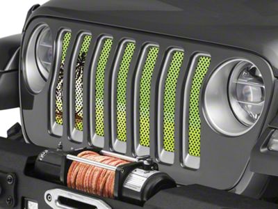 Under The Sun Inserts Grille Insert; Endless Summer Hyper Green Palm Tree (20-23 Jeep Gladiator JT w/o TrailCam; 2024 Jeep Gladiator JT Sport)
