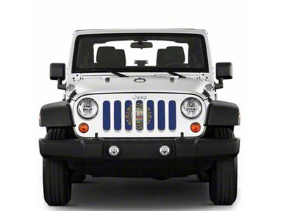 Under The Sun Inserts Grille Insert; New Hampshire State Flag (20-23 Jeep Gladiator JT w/o TrailCam; 2024 Jeep Gladiator JT Sport)